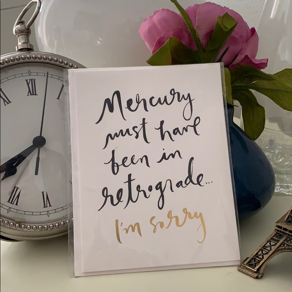Kate Spade -mercury retrograde Sorry Greeting Card